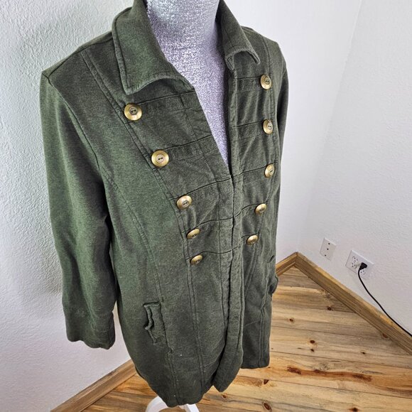 CAbi #587 Cavilleri Army Green Long Military Ponte Jacket Size XL - Picture 4 of 11